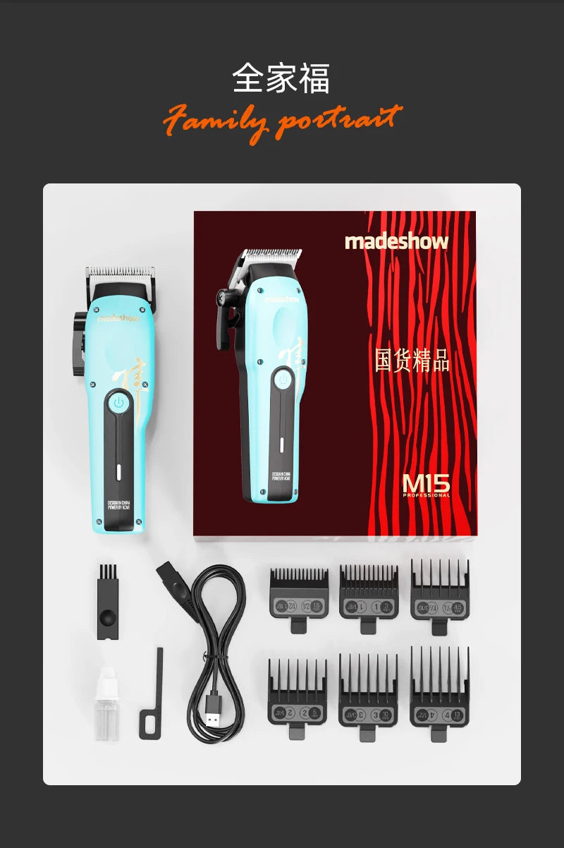 2025 New Madeshow M15 HAIR CLIPPER for me,Barber Hair Clippers,Mens Cordless Hair Clipper