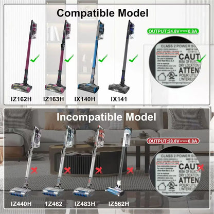 FOR SHARK IZ162H/IX140H/WZ140/IZ163H/1Z162HC Charger Vacuum Cleaner Parts XSBT620/UZ155/UZ365H/1Z363h Adapter Power Cord 24.8V