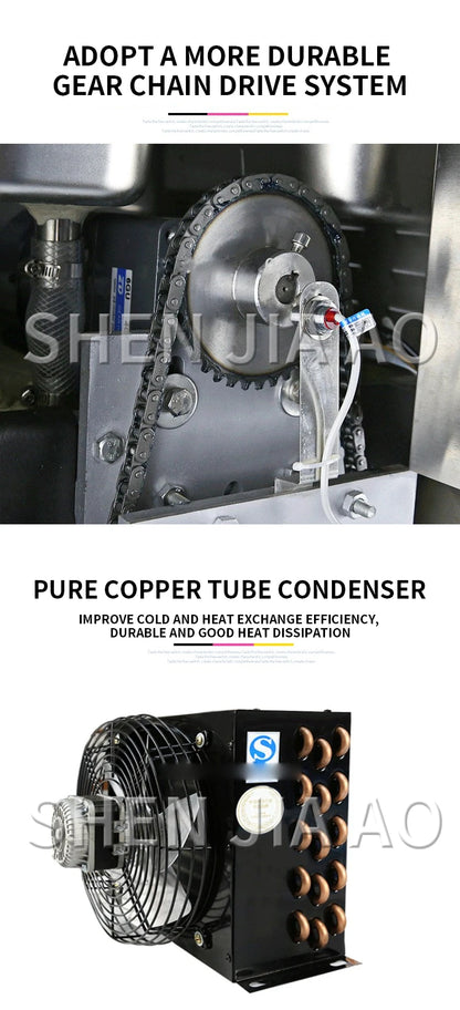 220V Small Ice Cream Machine Tricolor Ice Cream Maker Commercial Stainless Steel Desktop Sweet Cone Freezing Equipment 1200W