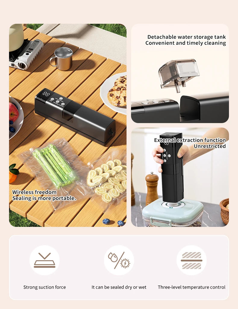 Wireless Fully Automatic Vacuum Sealing Machine Support Vacuum Sealing Single Sealing Point Drawing External Drawing inflation