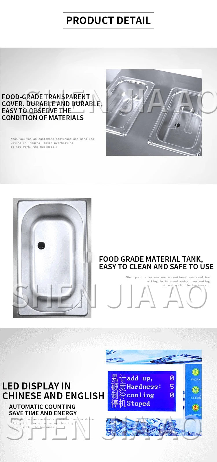 220V Small Ice Cream Machine Tricolor Ice Cream Maker Commercial Stainless Steel Desktop Sweet Cone Freezing Equipment 1200W