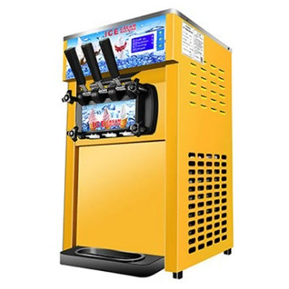 220V Small Ice Cream Machine Tricolor Ice Cream Maker Commercial Stainless Steel Desktop Sweet Cone Freezing Equipment 1200W