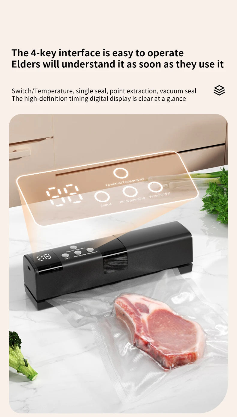 Wireless Fully Automatic Vacuum Sealing Machine Support Vacuum Sealing Single Sealing Point Drawing External Drawing inflation